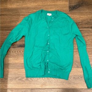 Green Button-Up Women's Sweater
